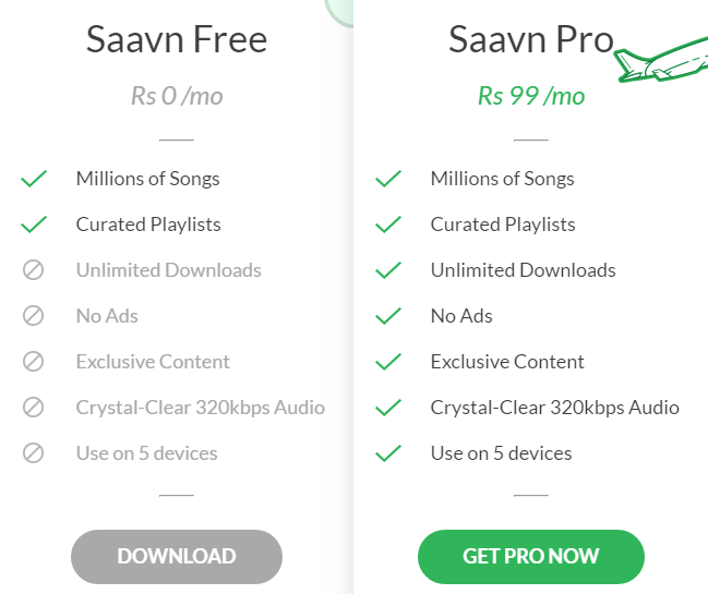 Saavn Pro Plans